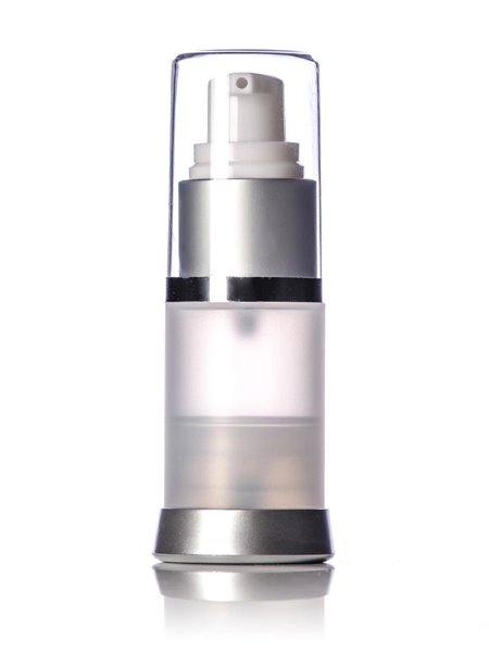 15 ml White and Matte Silver PP Airless Pump, Clear Frosted Container – A401