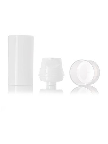 100 mL white PP plastic airless pump set with white container and natural overcap