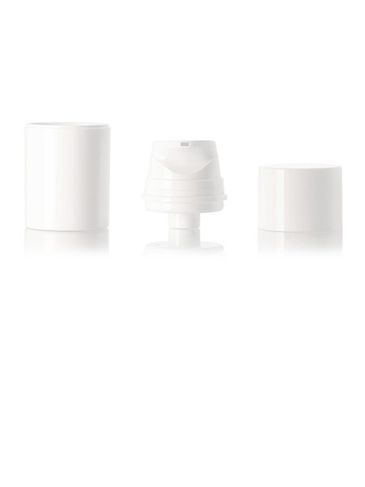 50 mL white PP plastic container with white PP plastic airless pump and white overcap (unassembled)