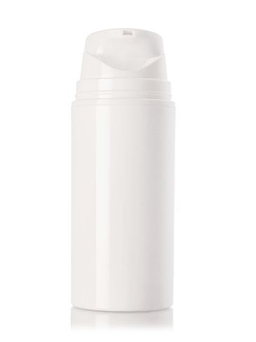 100 mL white PP plastic bottle and white PP plastic airless pump with white overcap (unassembled)