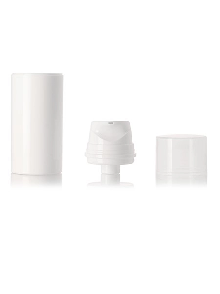100 ml White PP Plastic Bottle and White PP Plastic Airless Pump – A488WHCL