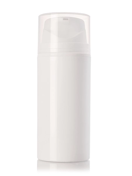 100 ml White PP Plastic Bottle and White PP Plastic Airless Pump – A488WHCL
