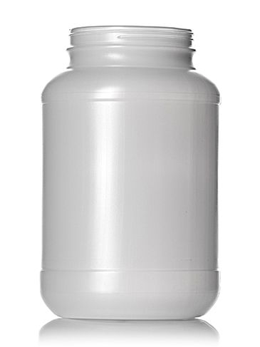 1 gallon natural-colored HDPE plastic wide-mouth container with 110-400 neck finish