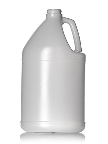 1 gallon natural-colored HDPE plastic industrial round bottle with 38-400 neck finish