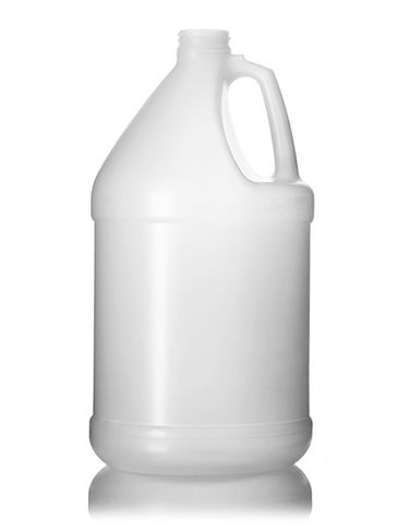 1 gallon natural-colored HDPE plastic industrial round bottle with 38-400 neck finish