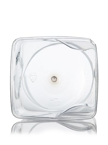 64 oz clear PET plastic square grip container with 110-400 neck finish