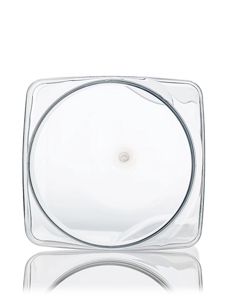 64 oz Clear PET Plastic Square Grip Container – B062CL