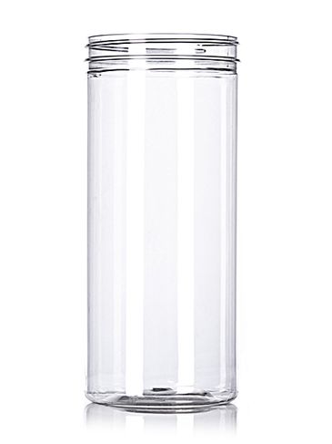 80 oz clear PET plastic jerky canister with 110-400 neck finish