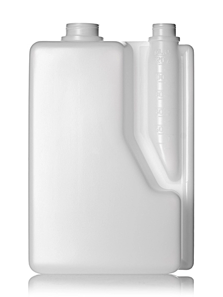 2 Liter Natural-Colored HDPE Plastic Twin-Neck Bottle (requires 2 Caps) – B074