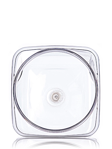 64 oz Clear PET Plastic Square Grip Container – B077
