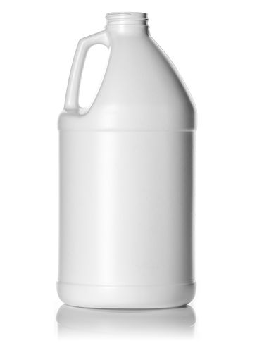 64 oz white HDPE plastic industrial round bottle with 38-400 neck finish