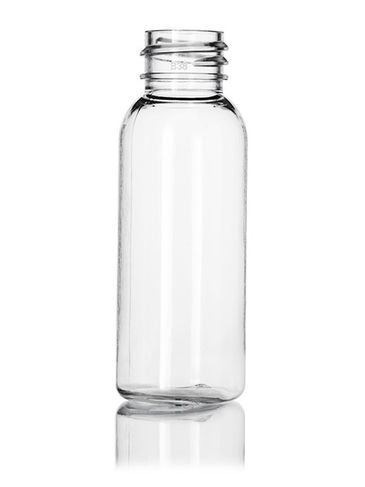 1 oz clear PET plastic cosmo round bottle with 20-410 neck finish