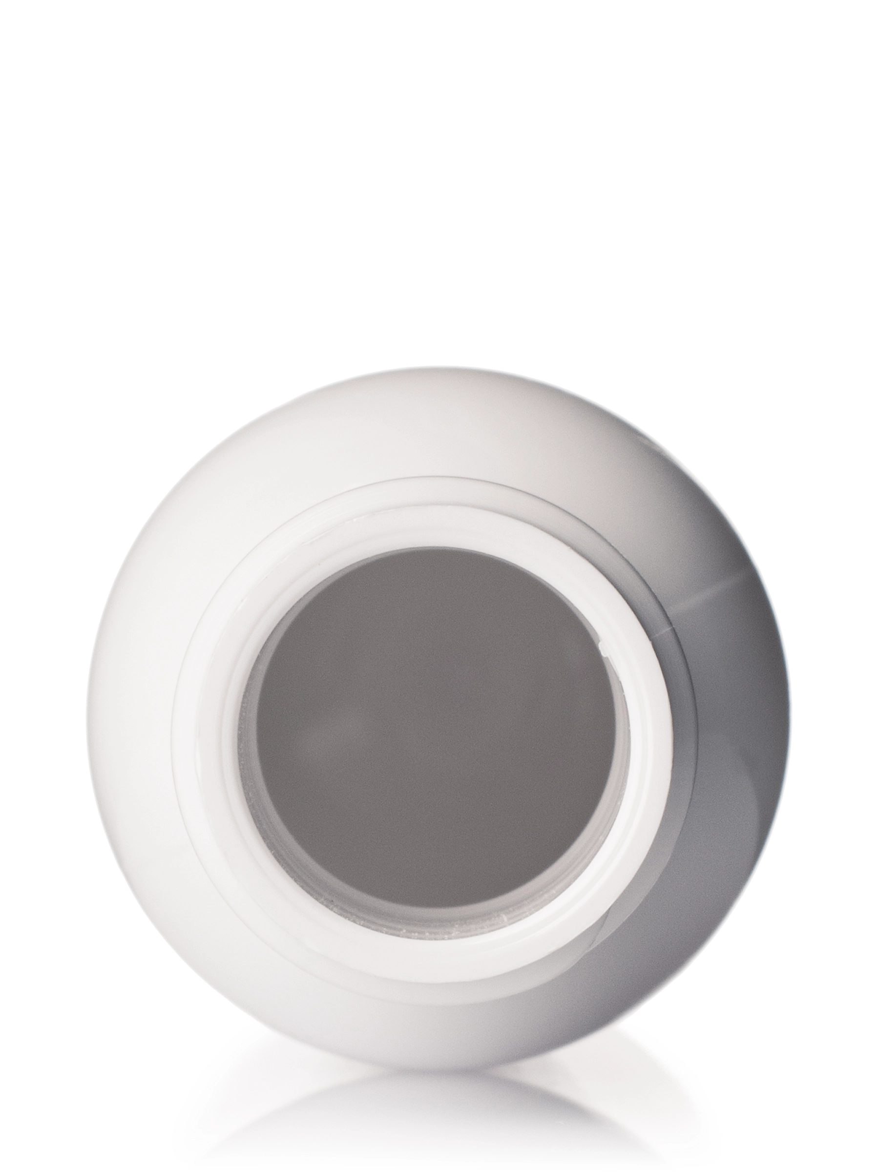 1 oz White PET Plastic Cosmo Round Bottle – B099WH