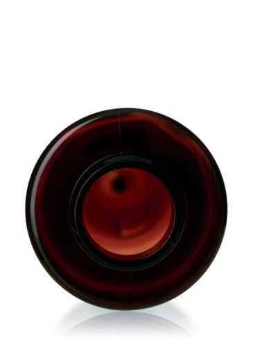 6 oz amber PET plastic cylinder round bottle with 24-410 neck finish