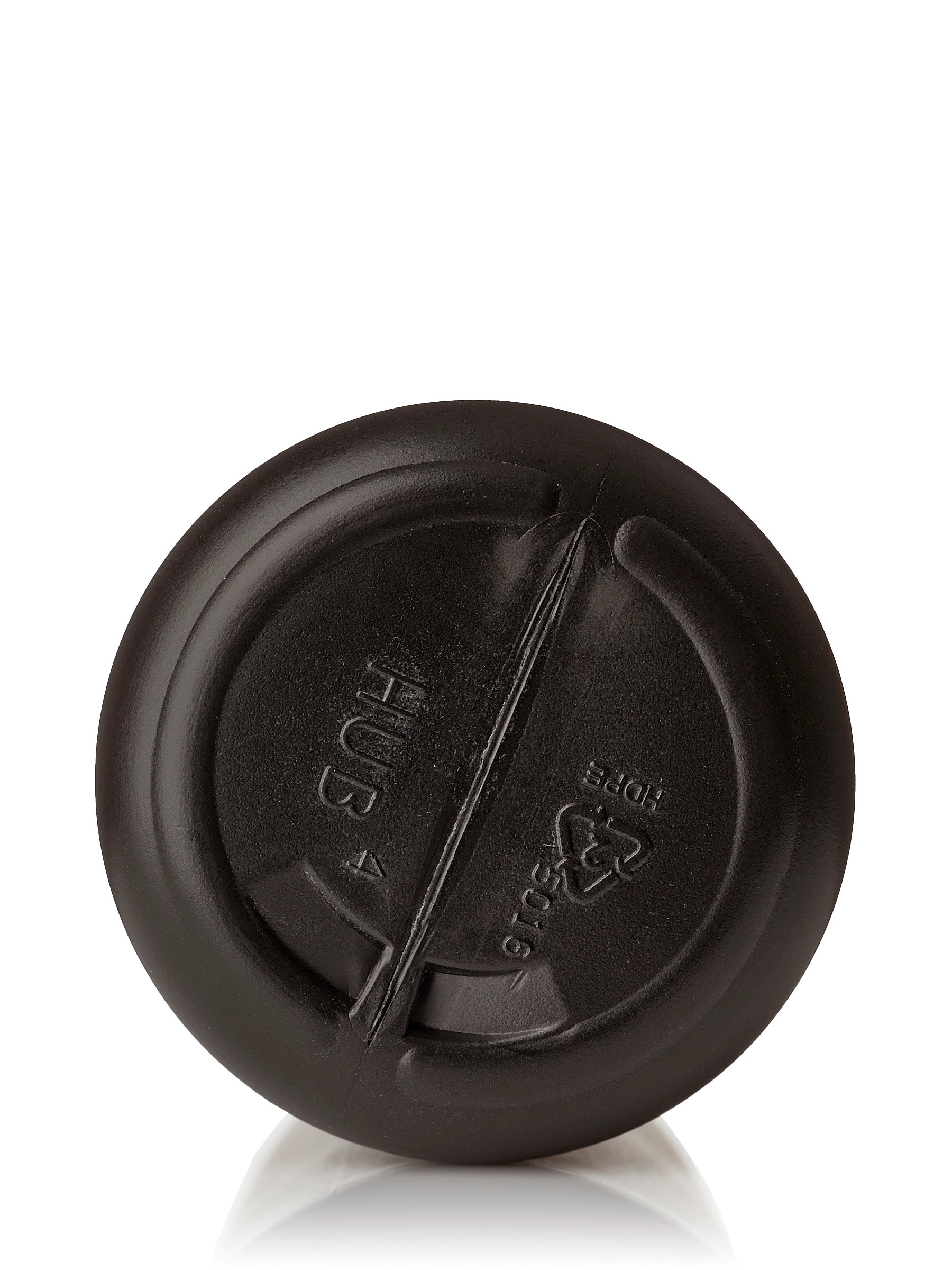 16 oz Black HDPE Plastic Boston Round Bottle – B1031BK
