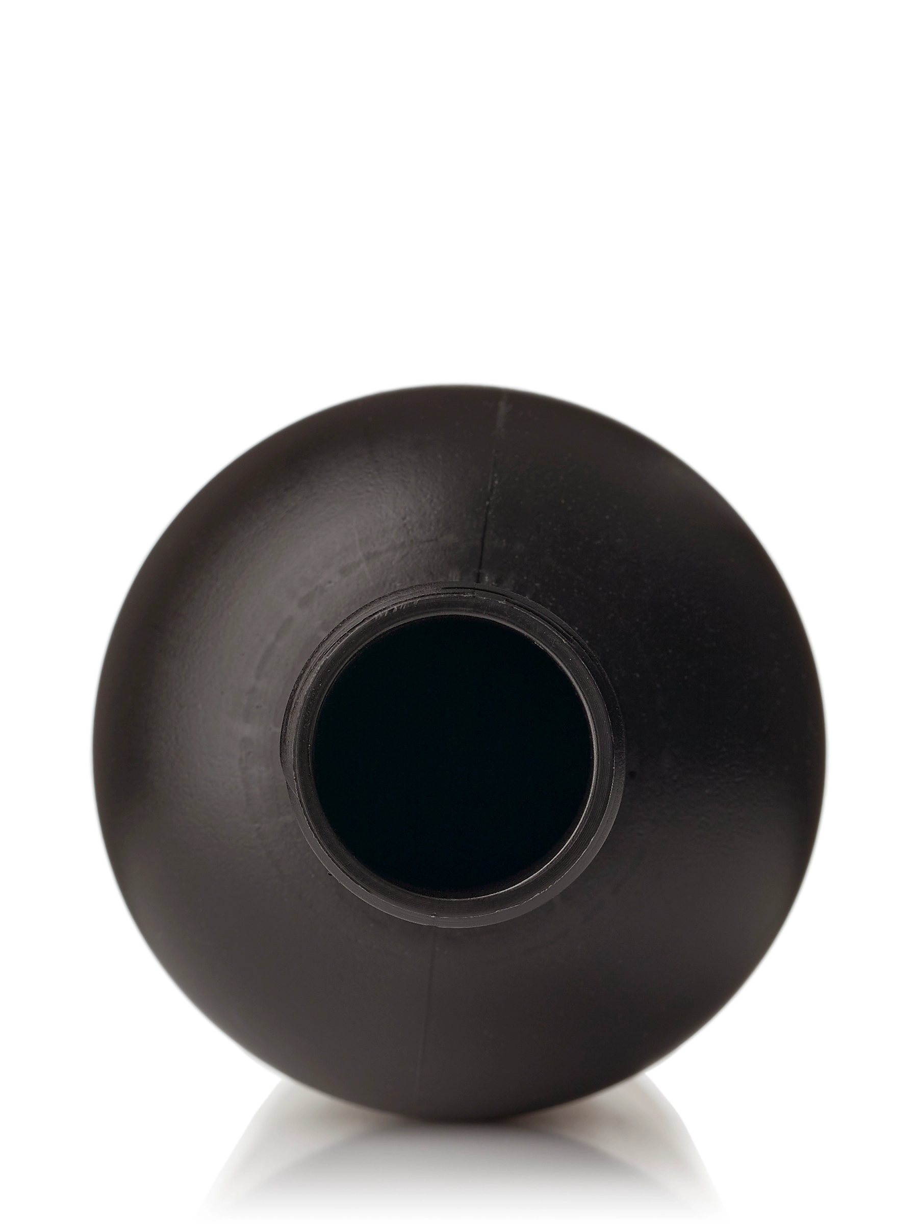 16 oz Black HDPE Plastic Boston Round Bottle – B1031BK