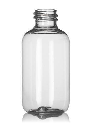60 mL clear PET plastic boston round bottle with 20-415 neck finish