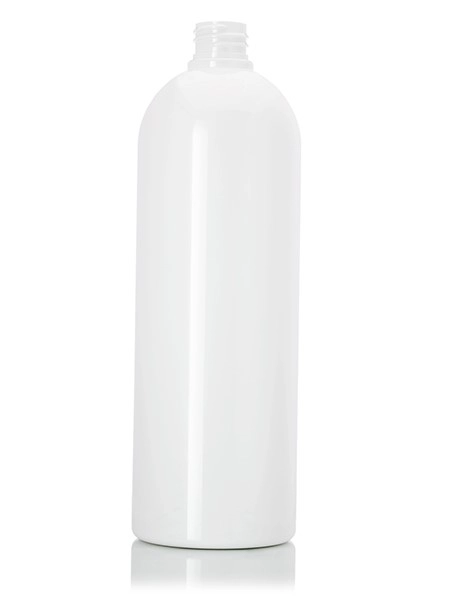 32 oz White PET Plastic Cosmo Round Bottle – B106WH