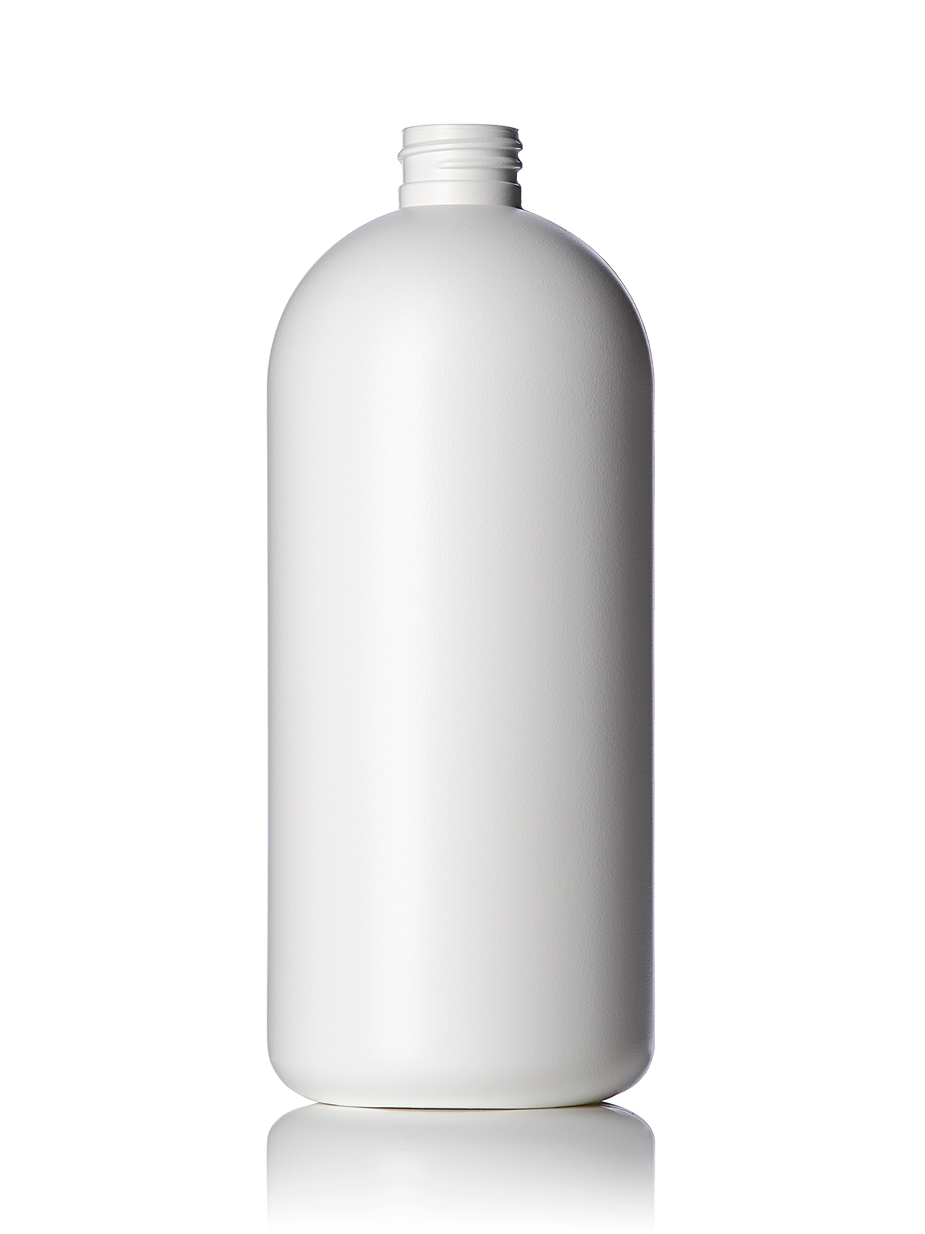 32 oz White HDPE Plastic Diamond Round Bottle – B107