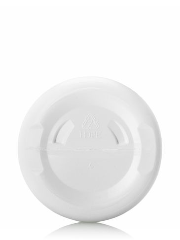 32 oz white HDPE plastic boston round buttress bottle with 38-430 neck finish
