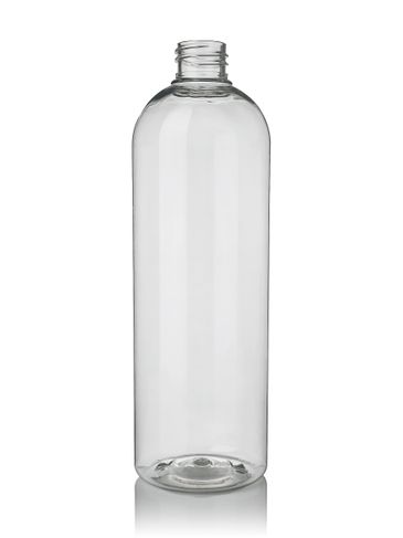 24 oz clear PET plastic bullet round bottle with 28-410 neck finish