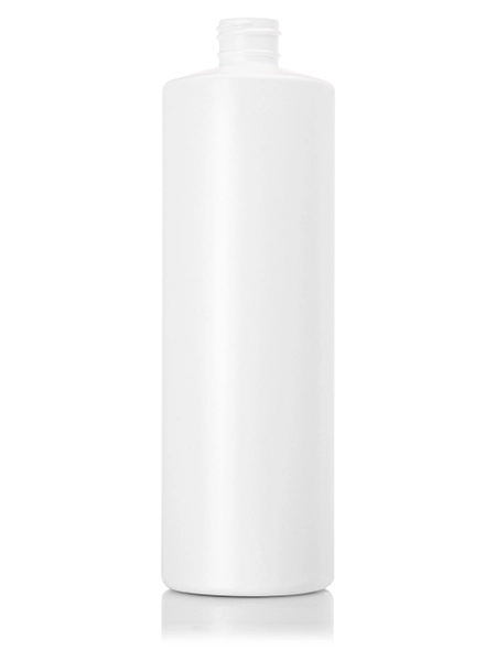 16 oz White HDPE Plastic Cylinder Round Bottle – B1144WH