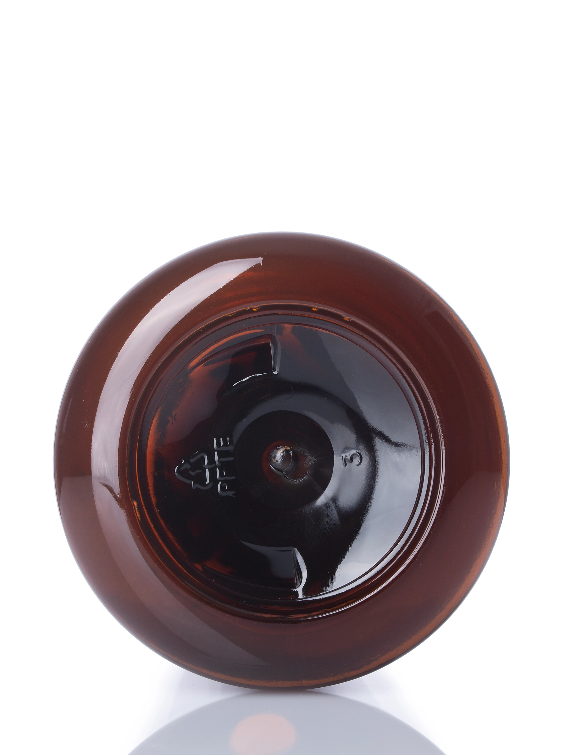 32 oz Amber 100% PCR PET Plastic Boston Round Bottle – B115AMPCR100