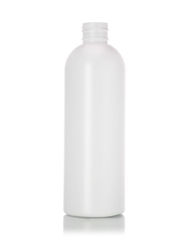 8 oz white HDPE plastic royal round bottle with 24-410 neck finish