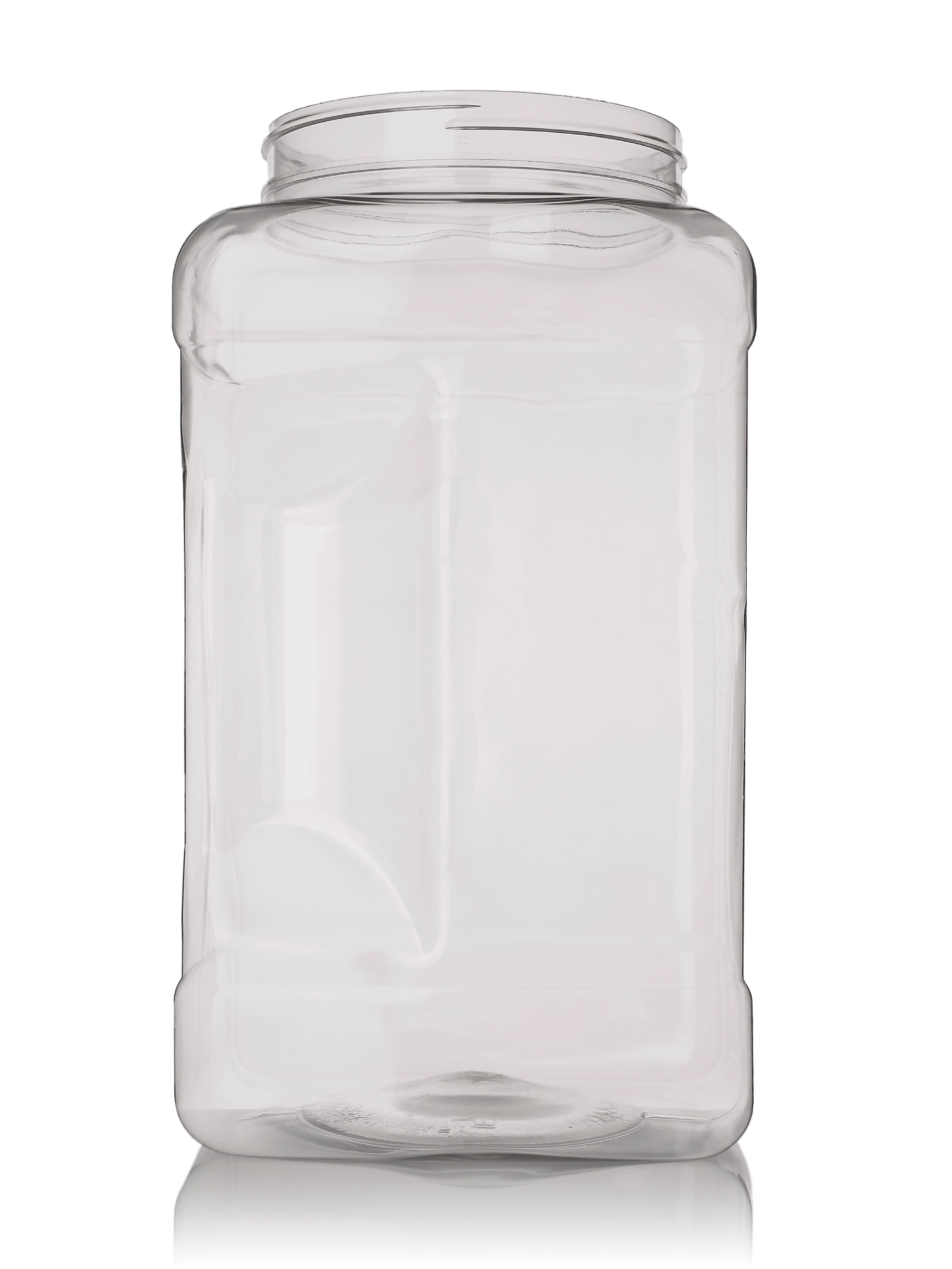 1 Gallon Clear PET Plastic Square Grip Container – B1179CL