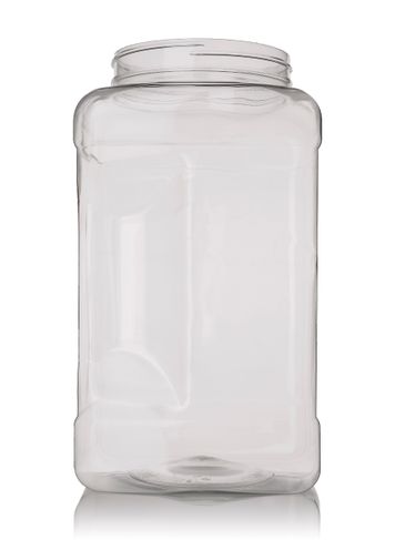 1 gallon clear PET plastic square grip container with 110-400 neck finish