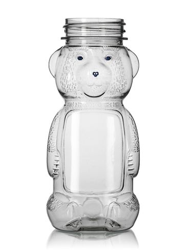 5 oz clear PET plastic honey bear bottle (8 oz of honey) with 38-400 neck finish