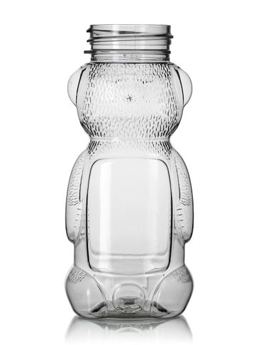 5 oz clear PET plastic honey bear bottle (8 oz of honey) with 38-400 neck finish