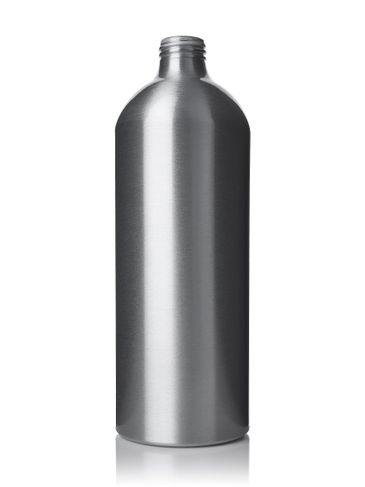 500 mL silver aluminum diamond round bottle with 24-410 neck finish