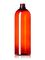 32 oz amber PET plastic cosmo round bottle with 28-410 neck finish