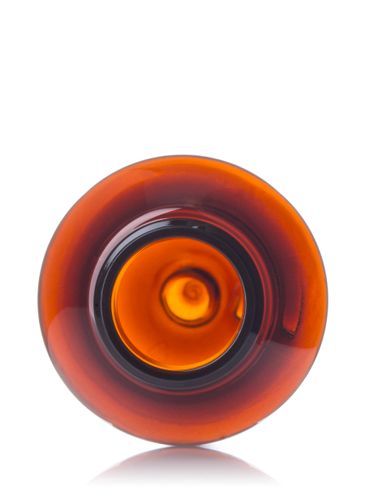 2.5 oz amber PET plastic cosmo round bottle with 20-410 neck finish