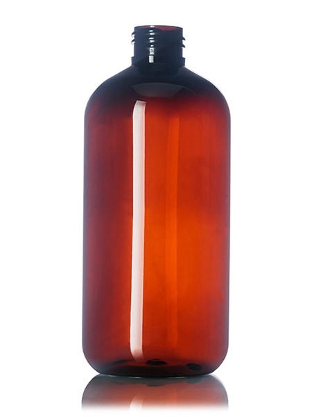 12 oz Amber PET Plastic Boston Round Bottle – B1267AM