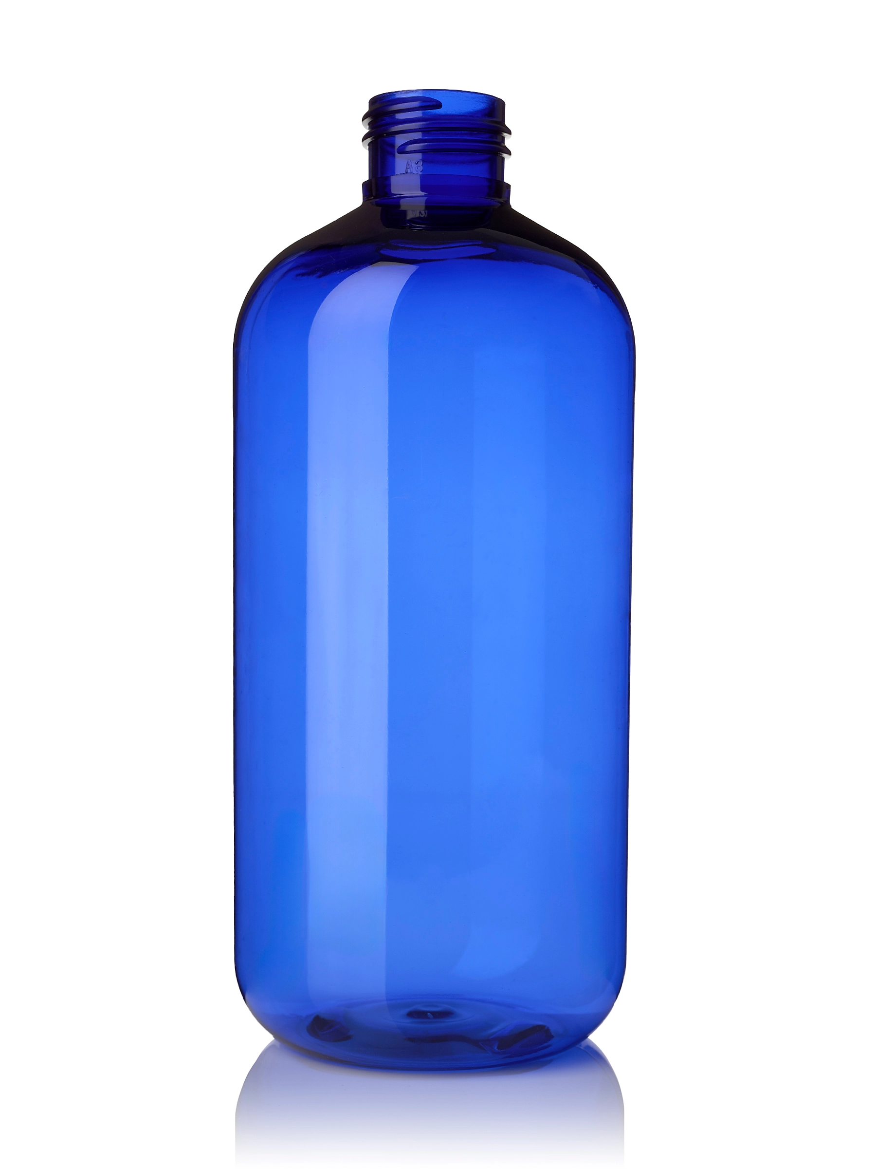 12 oz Cobalt Blue PET Plastic Boston Round Bottle – b1267bl