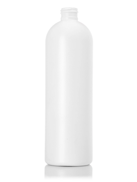16 oz White HDPE Plastic Imperial Round Bottle – B1270WH