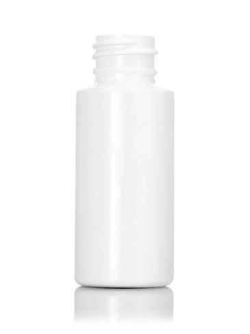 1 oz white LDPE plastic cylinder round bottle with 20-410 neck finish