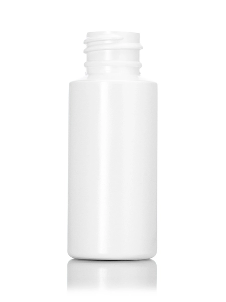 1 oz White LDPE Plastic Cylinder Round Bottle – B1281WH