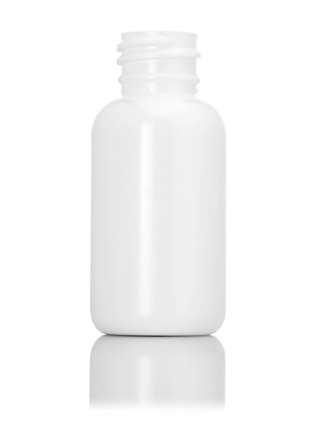 1 oz White LDPE Plastic Boston Round Bottle – B1283WH
