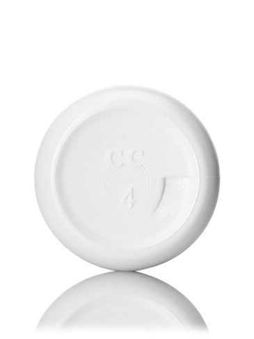 1 oz white LDPE plastic boston round bottle with 20-410 neck finish