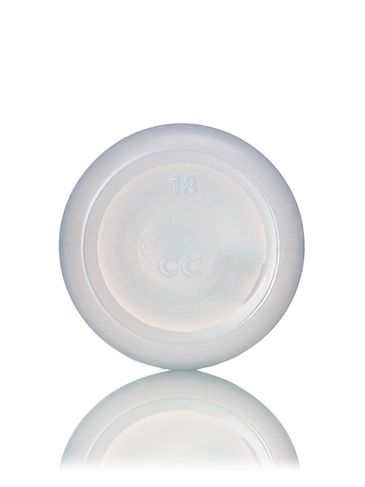 1 oz natural-colored HDPE plastic boston round bottle with 20-410 neck finish