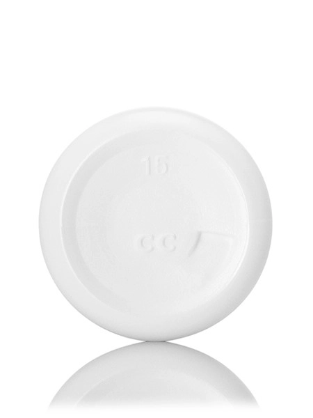 1 oz White HDPE Plastic Boston Round Bottle – B1284WH