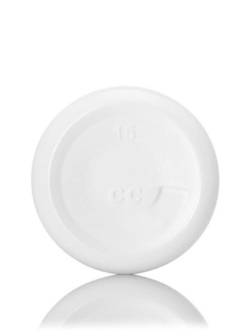 1 oz white HDPE plastic boston round bottle with 20-410 neck finish