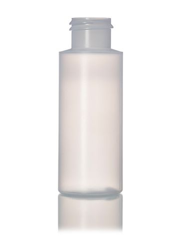 2 oz natural-colored LDPE plastic cylinder round bottle with 24-410 neck finish