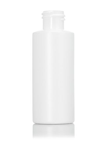 2 oz white HDPE plastic cylinder round bottle with 20-410 neck finish