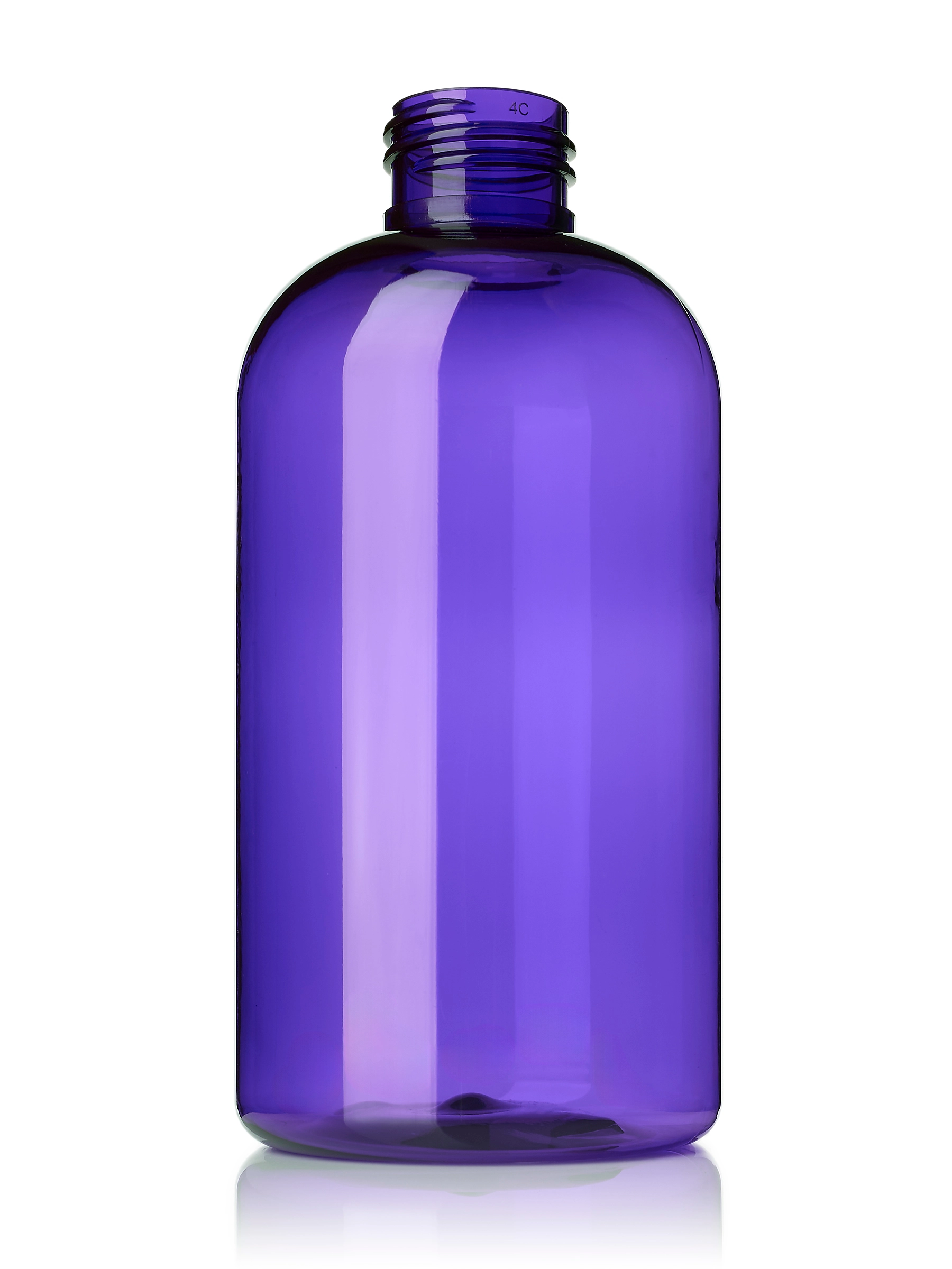 8 oz Purple PET Plastic Squat Boston Round Bottle – B1291PU