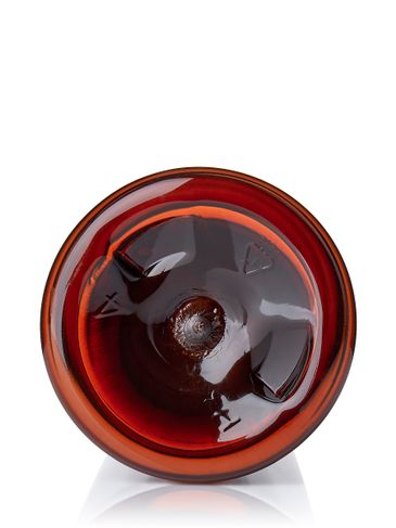4 oz amber PET plastic cosmo round bottle with 24-410 neck finish