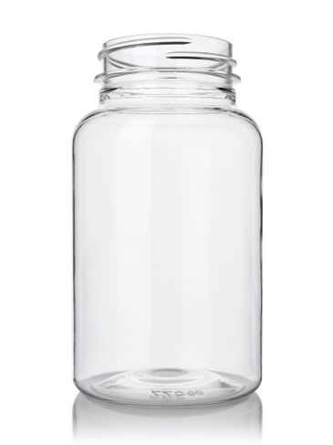 225 cc clear PET plastic pill packer bottle with 45-400 neck finish